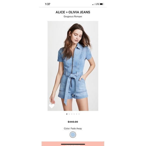 NWT Alice and Olivia denim romper - Picture 3 of 8